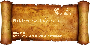Miklovicz Lúcia névjegykártya